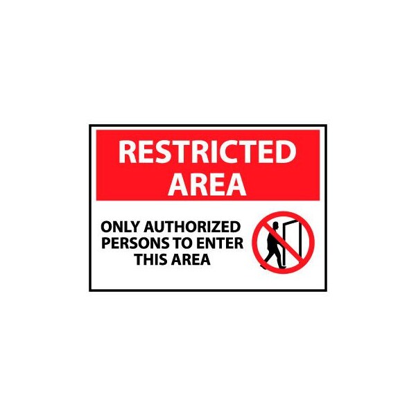 Restricted Area Aluminum - Only Authorized Persons To Enter This Area
